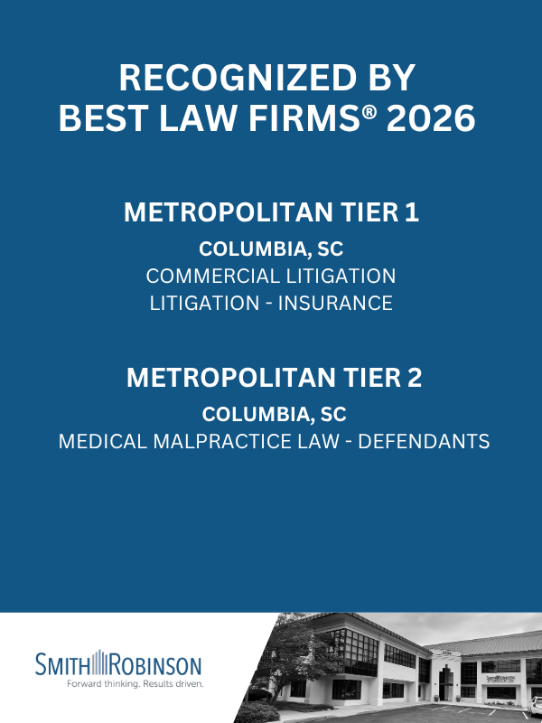 Best Law Firms again names SMITH | ROBINSON to top tier in Columbia area